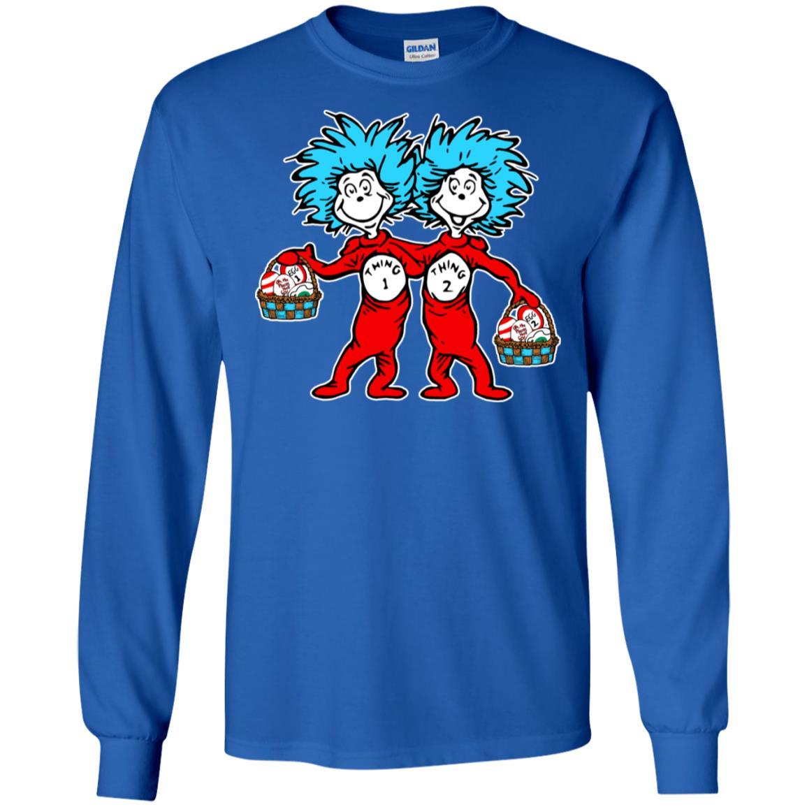 Dr. Seuss Thing 1 Thing 2 Easter Egg T-shirt Royal S
