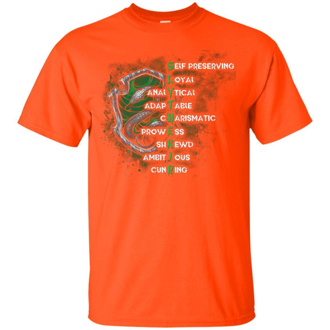 Slytherin House Harry Potter Fan Shirt Orange S