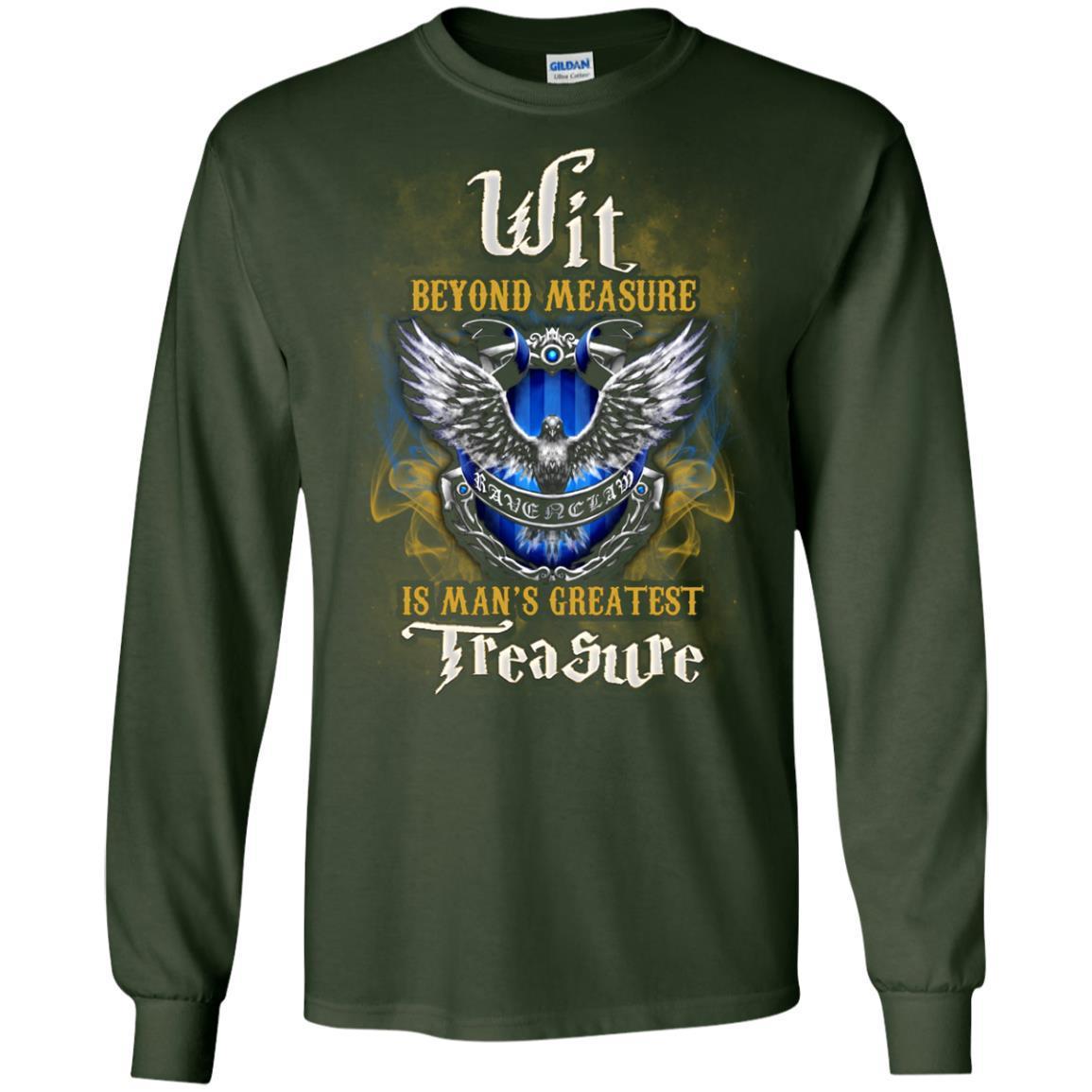 Wit Beyond Measure Is Man's Greatest Treasure Ravenclaw House Harry Potter Fan Shirt Forest Green S