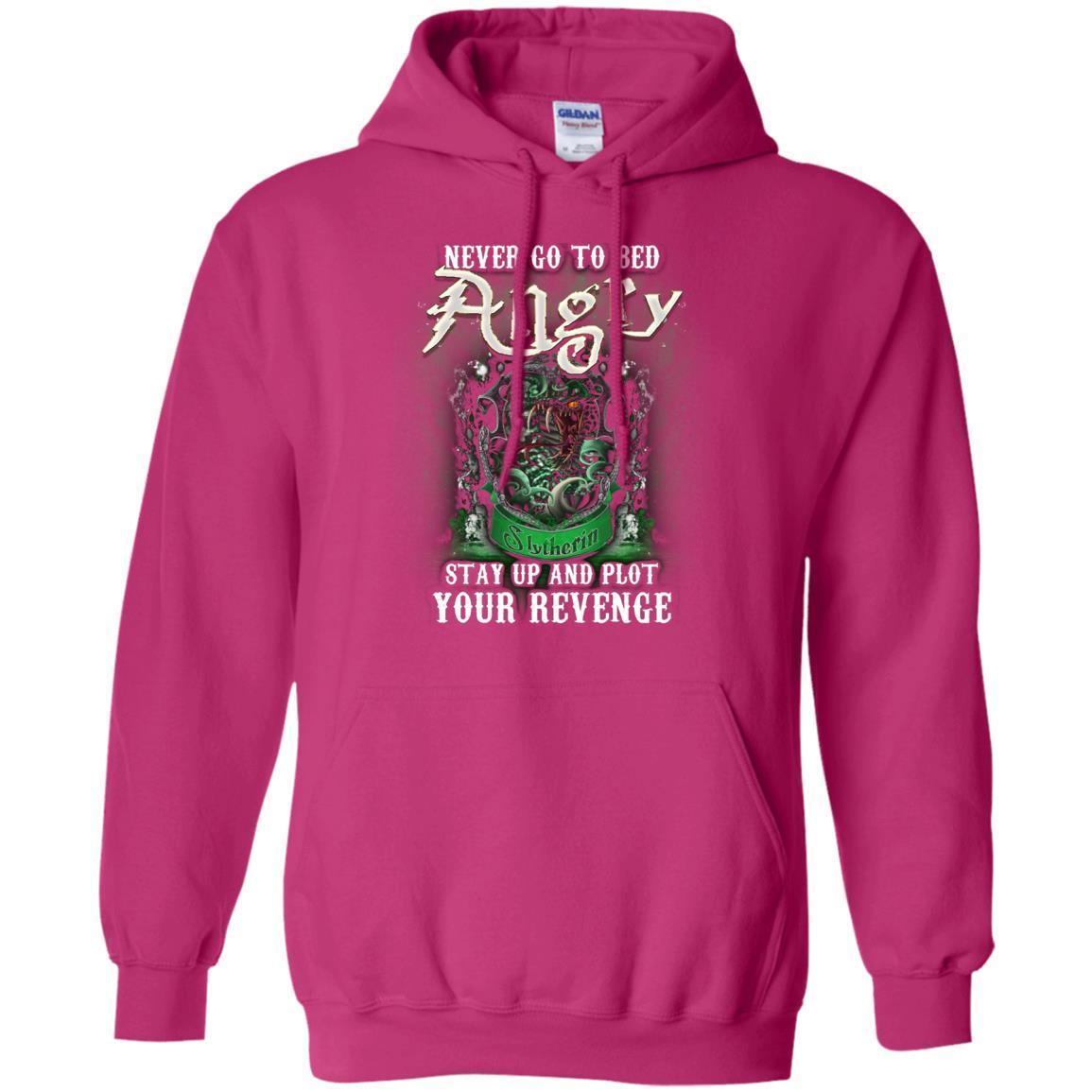 Never Go To Bed Angry Stay Up And Plot Your Revenge Slytherin House Harry Potter Shirt Heliconia S