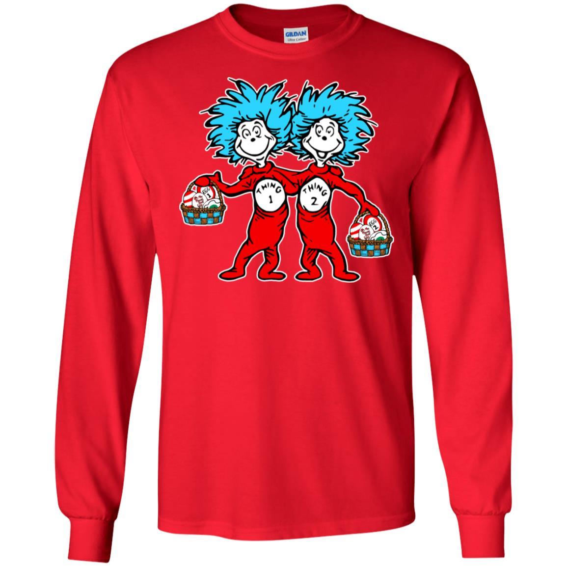 Dr. Seuss Thing 1 Thing 2 Easter Egg T-shirt Red S