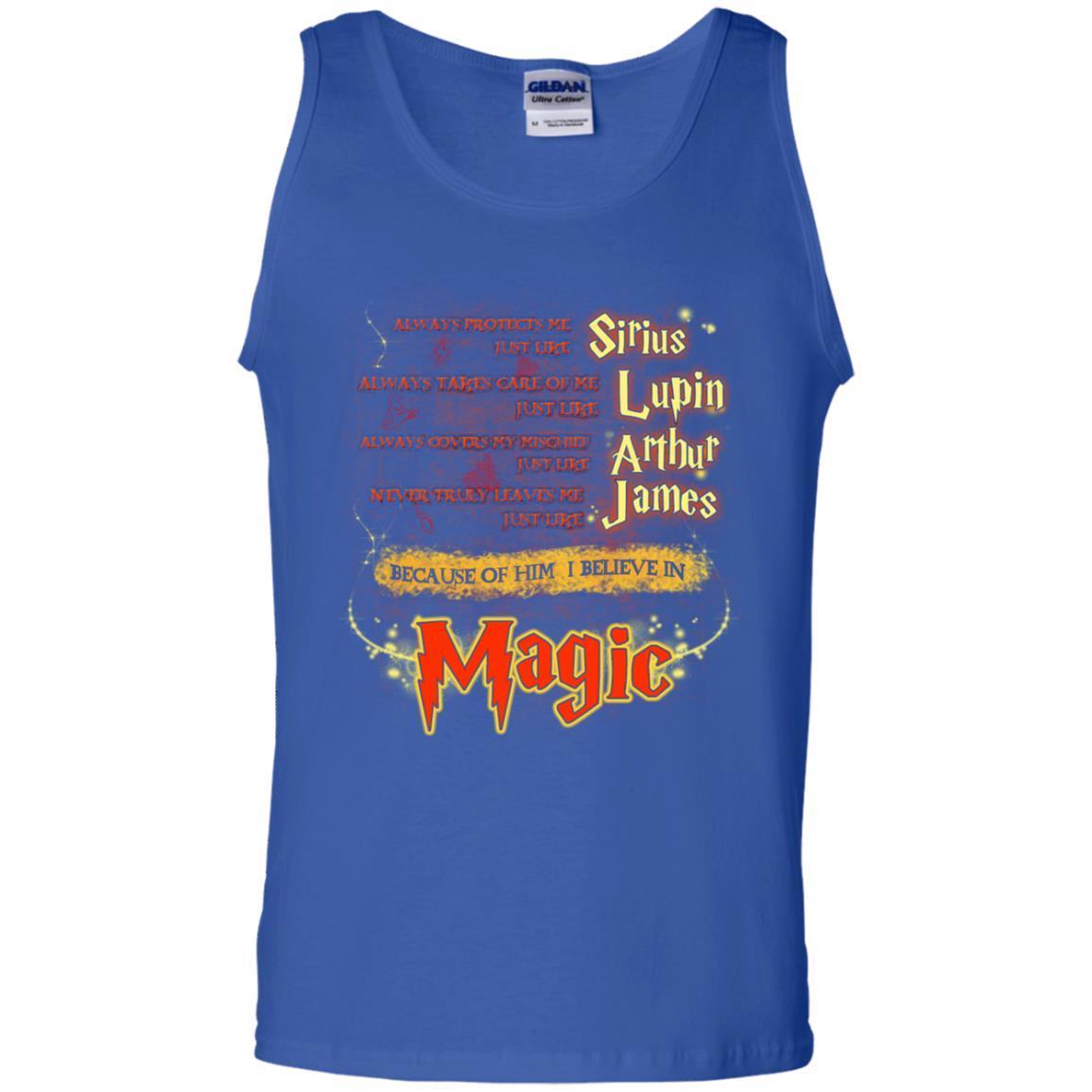 Always Protects Me Just Like Sirius Because Of Him I Believe In Magic Potterhead's Dad Harry Potter Shirt Royal S