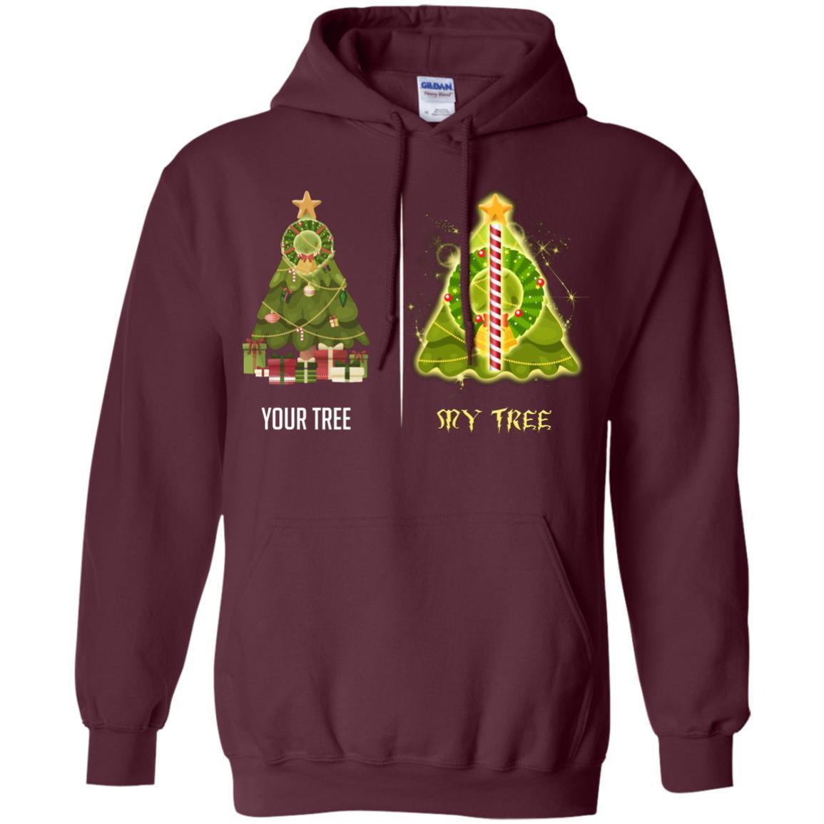 Harry Potter Christmas Tree Shirt Maroon S