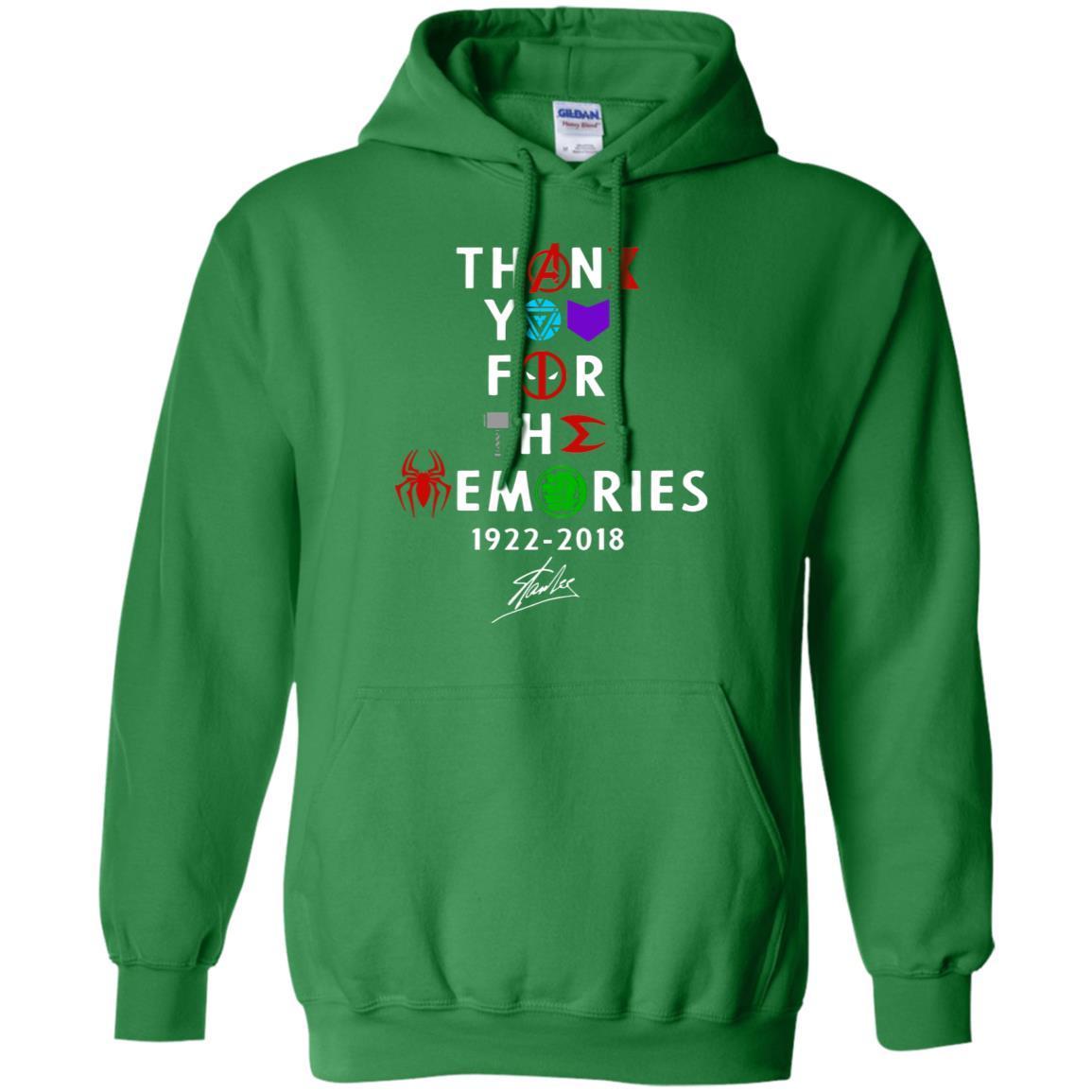 Thank You For The Memories Stan Lee Movie Hero Fan Shirt Irish Green S