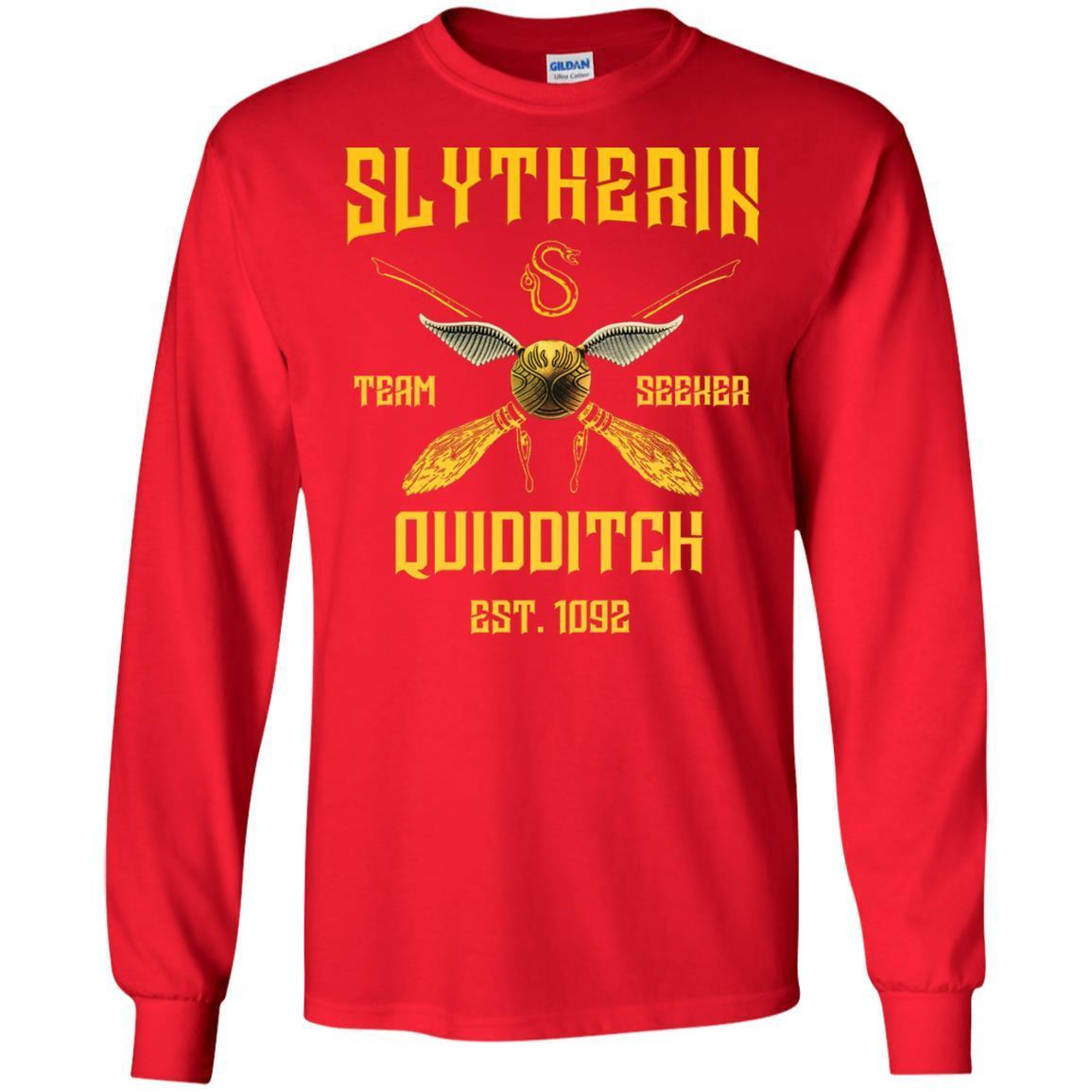 Slytherin Quiddith Team Seeker Est 1092 Harry Potter Shirt Red S