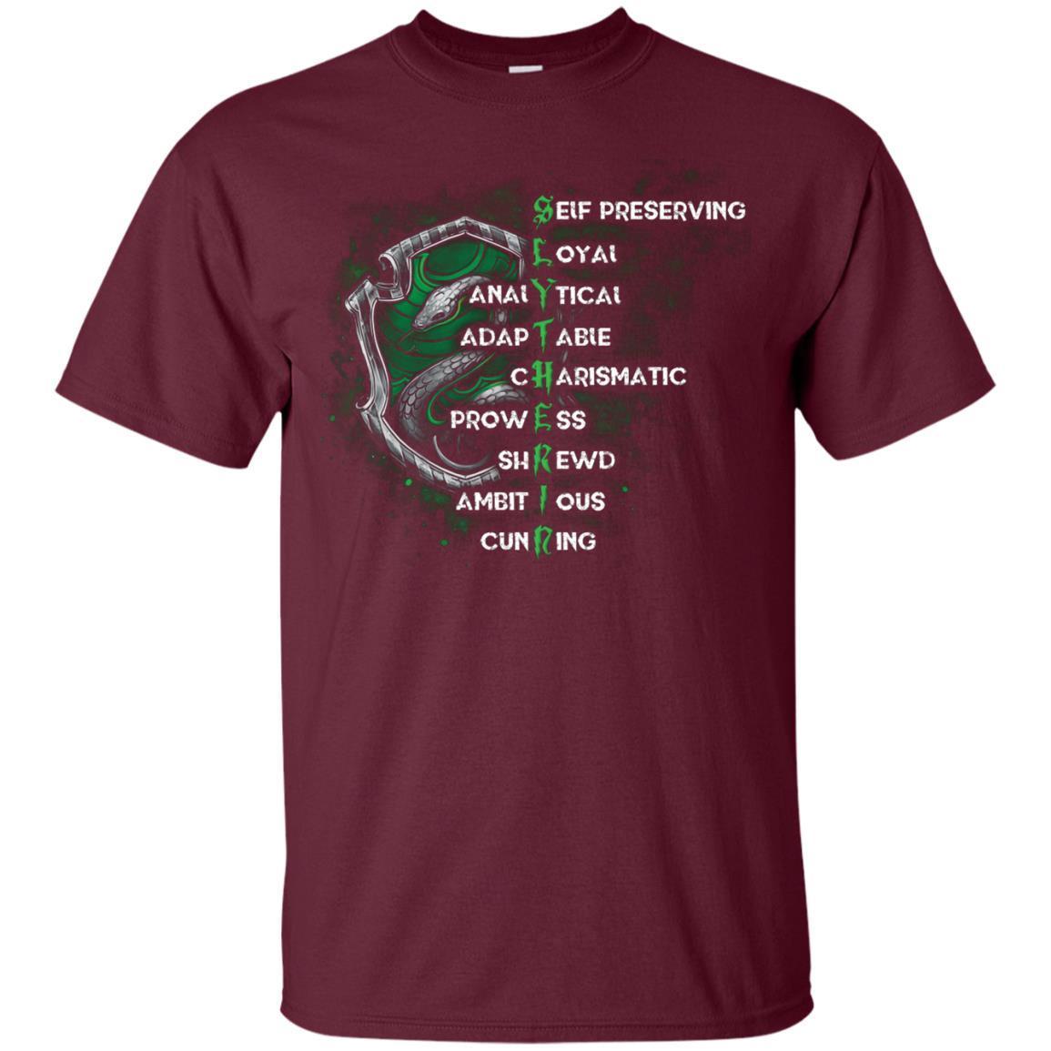 Slytherin House Harry Potter Fan Shirt Maroon S