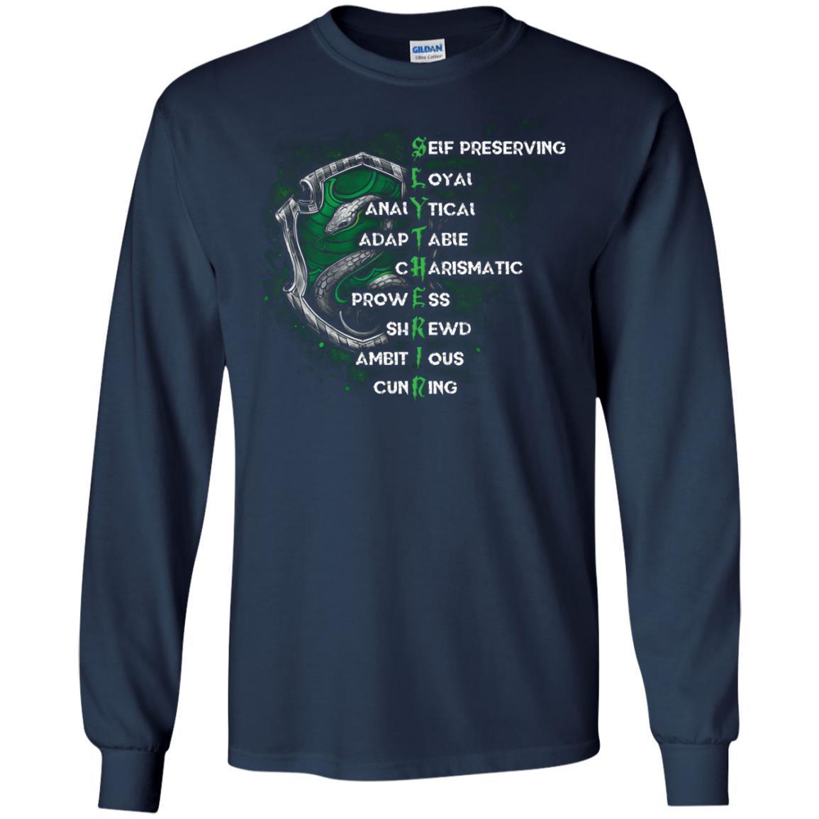 Slytherin House Harry Potter Fan Shirt Navy S