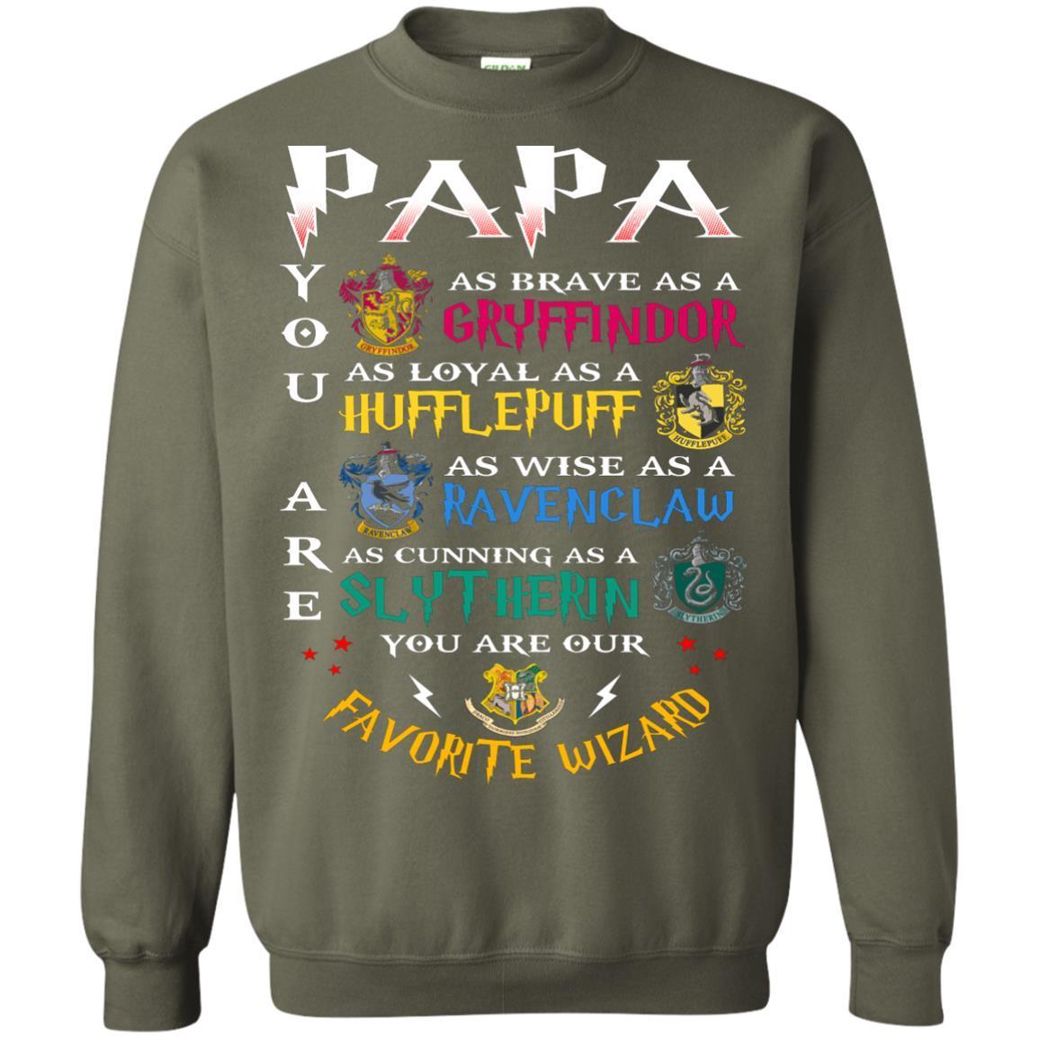 Papa Our Favorite Wizard Harry Potter Fan T-shirt Military Green S