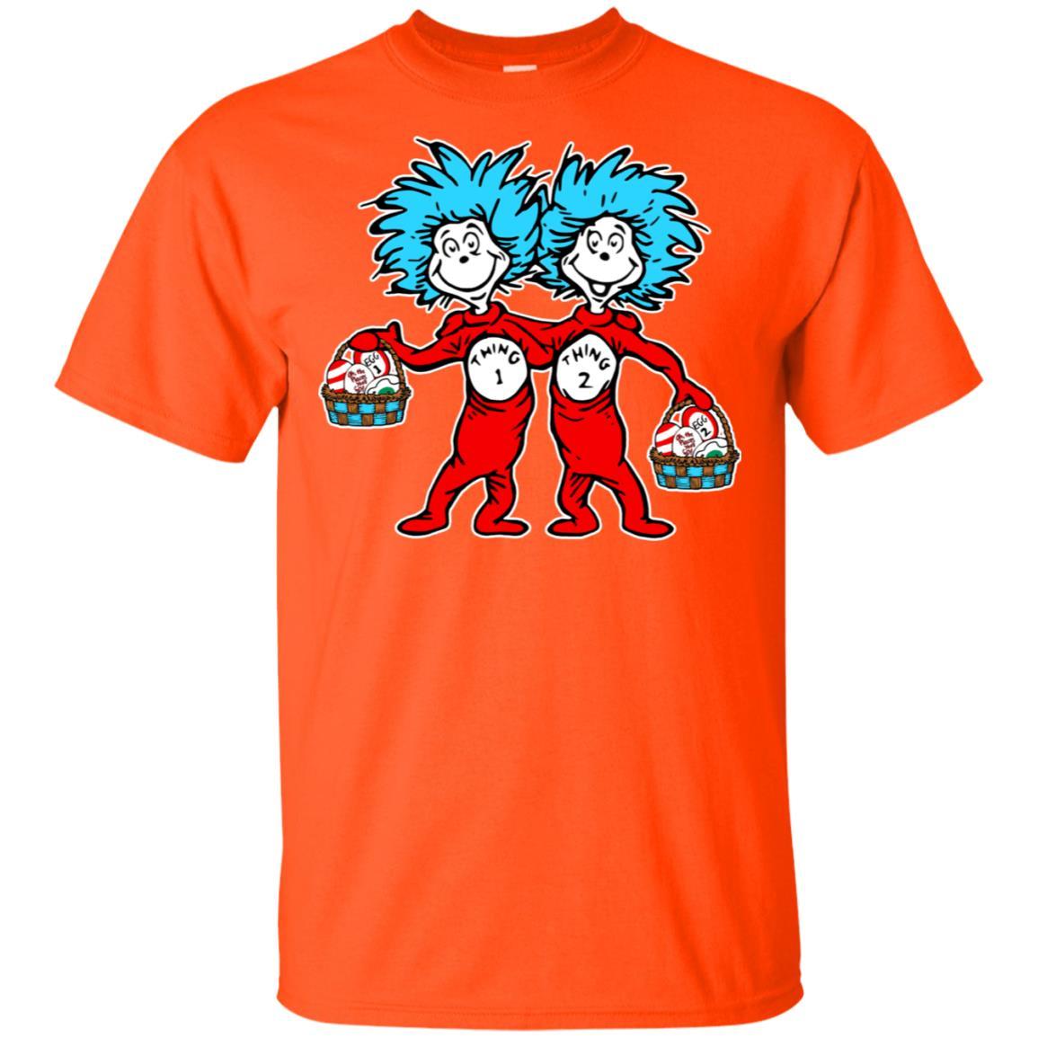 Dr. Seuss Thing 1 Thing 2 Easter Egg T-shirt Orange S