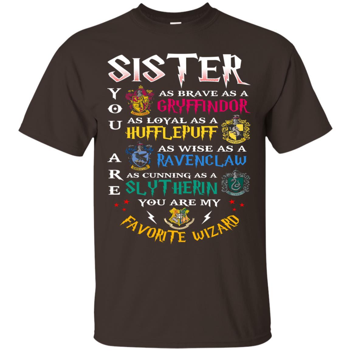 Sister My Favorite Wizard Harry Potter Fan T-shirt Dark Chocolate S
