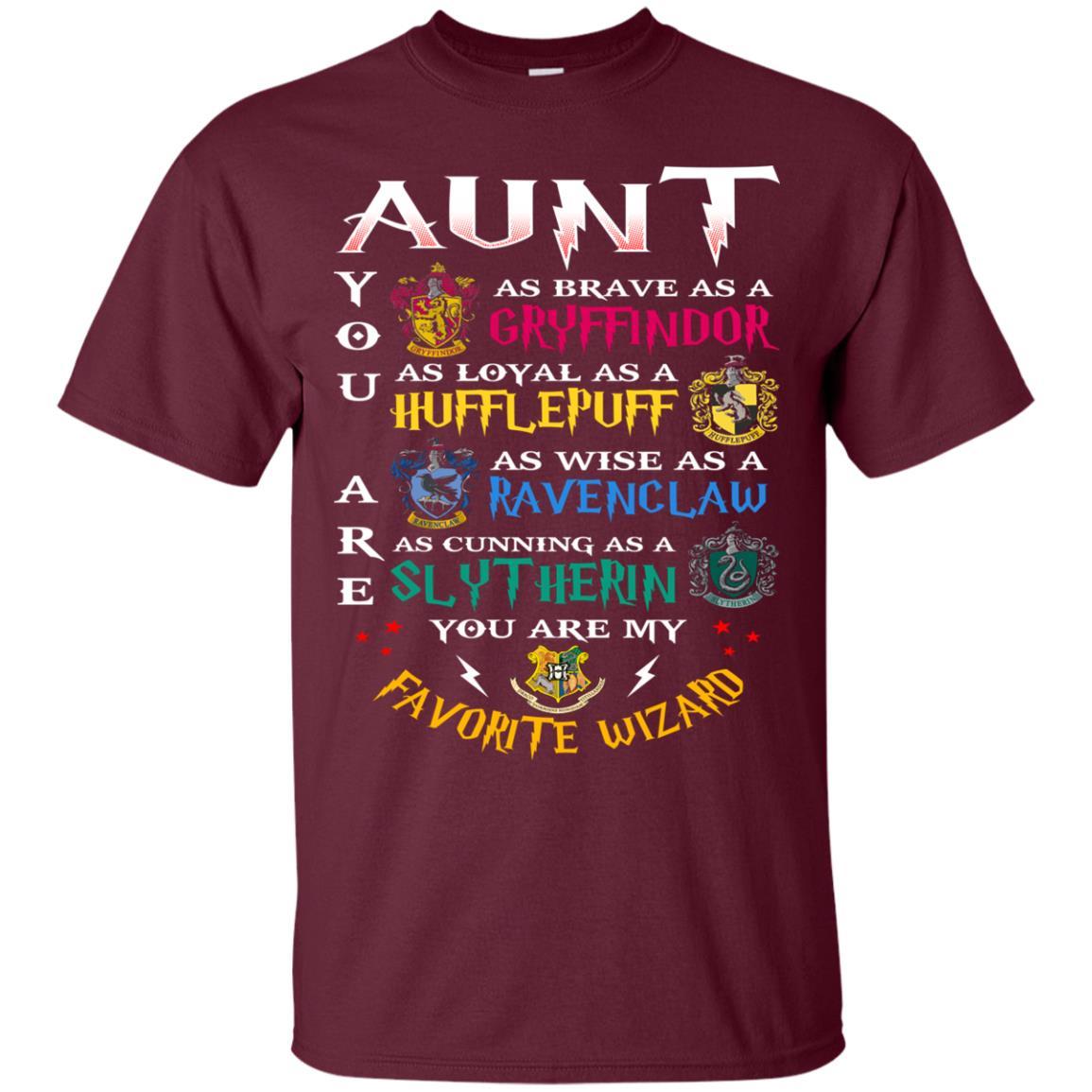 Aunt My Favorite Wizard Harry Potter Fan T-shirt Maroon S