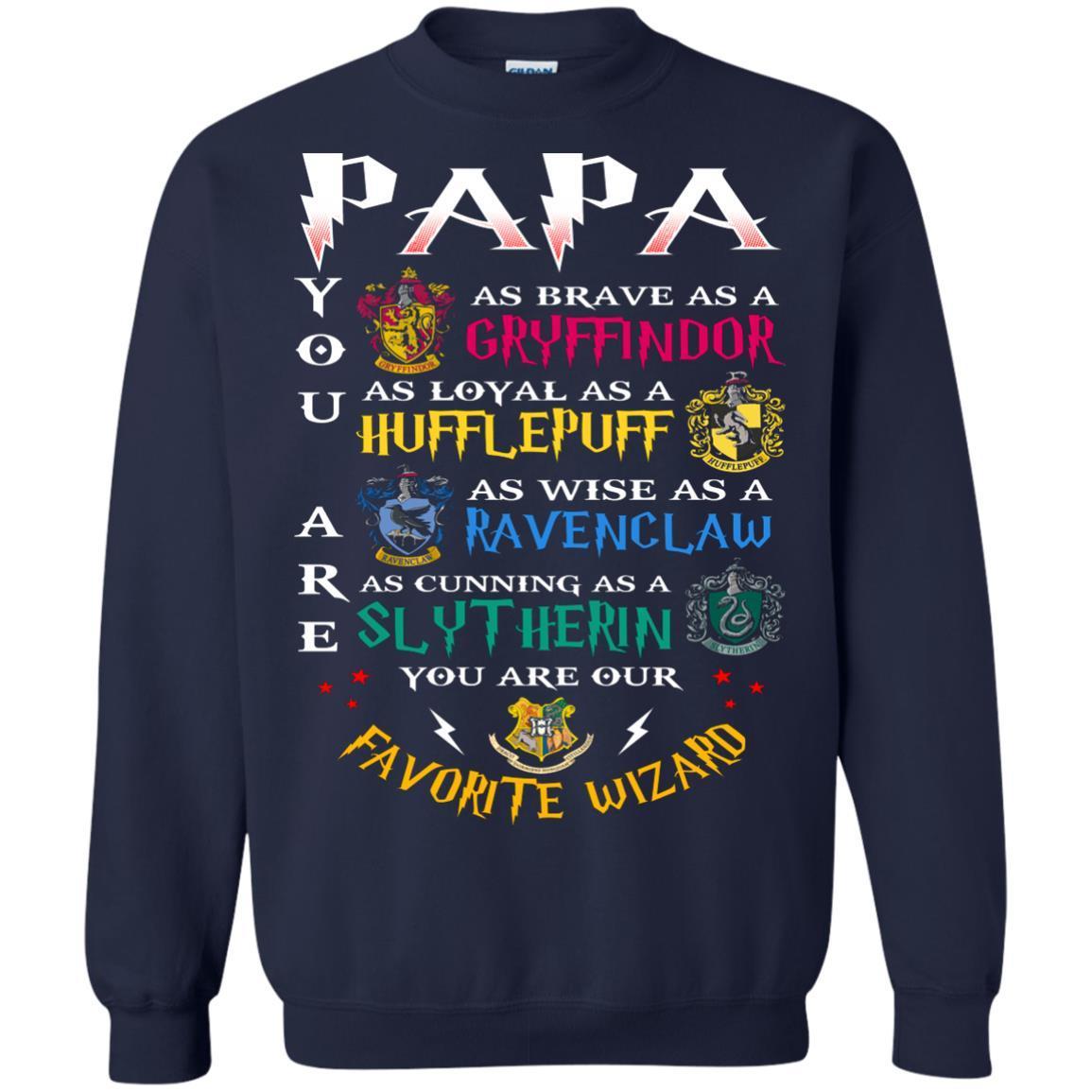 Papa Our Favorite Wizard Harry Potter Fan T-shirt Navy S