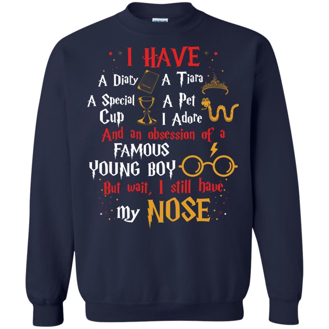 I Have A Diary, A Tiara, A Special Cup, A Pet I Adore And An Obsession Of A Famous Young Boy Harry Potter Fan T-shirt Navy S