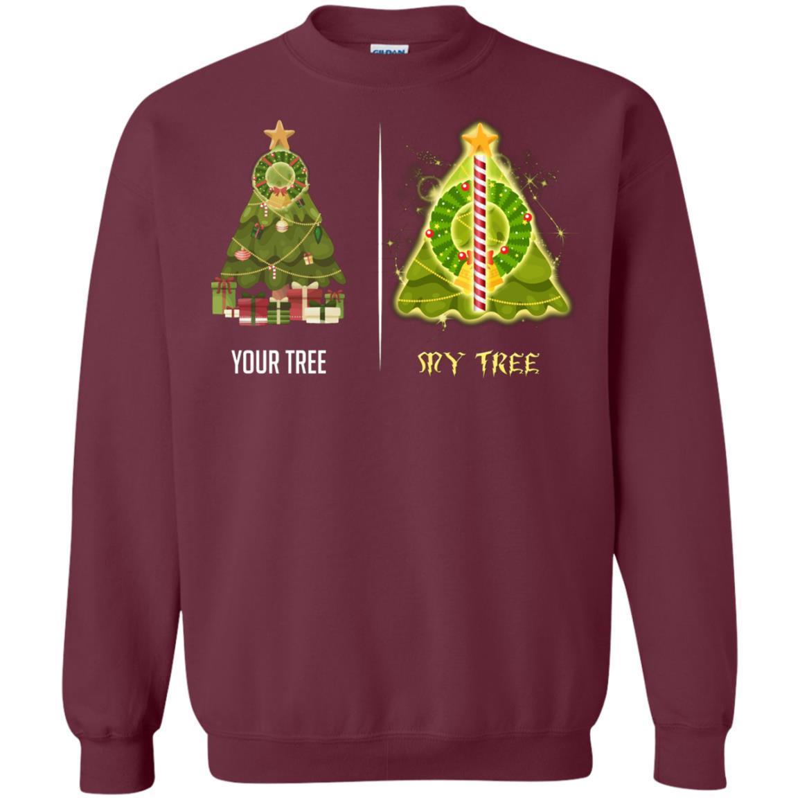 Harry Potter Christmas Tree Shirt Maroon S