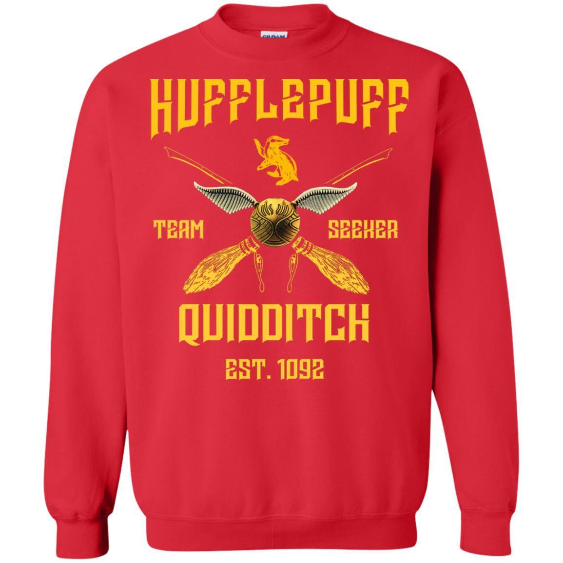 Hufflepuff Quidditch Team Seeker Est 1092 Harry Potter Shirt Red S