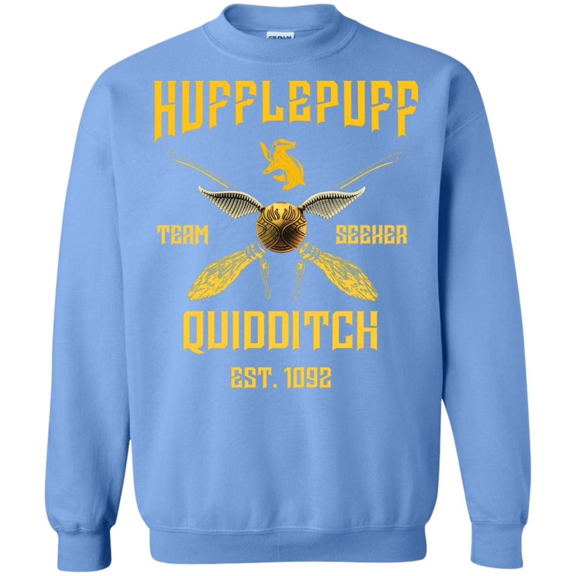 Hufflepuff Quidditch Team Seeker Est 1092 Harry Potter Shirt Carolina Blue S