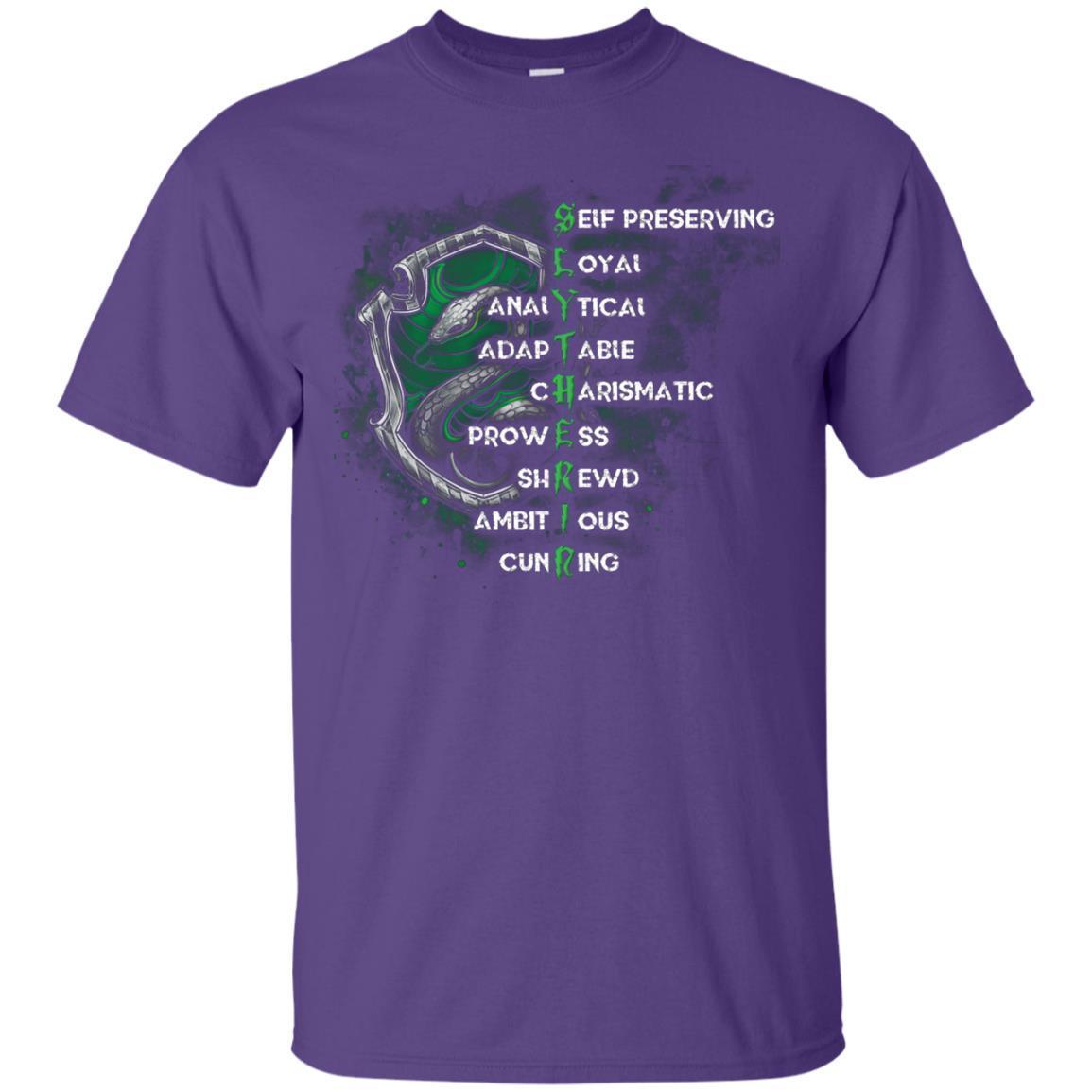 Slytherin House Harry Potter Fan Shirt Purple S