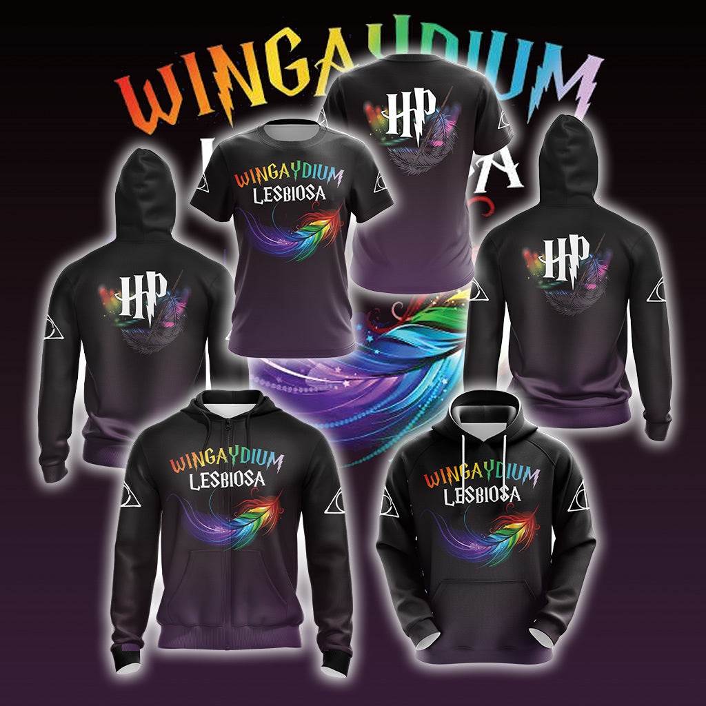 Wingaydium Lesbiosa LGBT Harry Potter Unisex 3D T-shirt