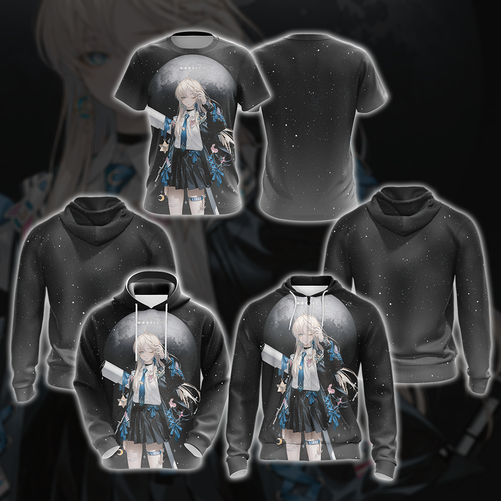 Luna Anime Girl All Over Print T-shirt Tank Top Zip Hoodie Pullover Hoodie
