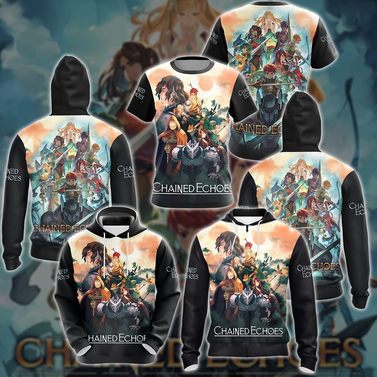 Chained Echoes Video Game 3D All Over Printed T-shirt Tank Top Zip Hoodie Pullover Hoodie Hawaiian Shirt Beach Shorts Joggers