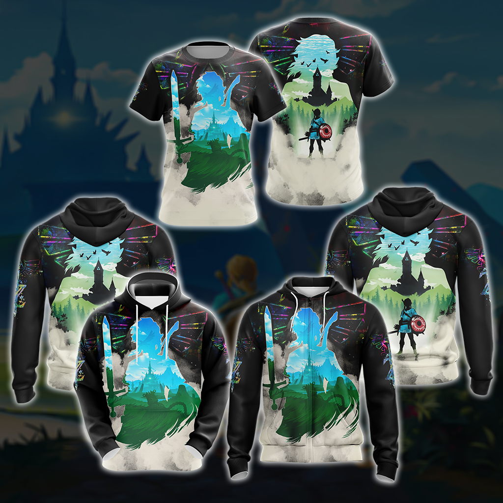 Link The Legend of Zelda All Over Print T-shirt Tank Top Zip Hoodie Pullover Hoodie