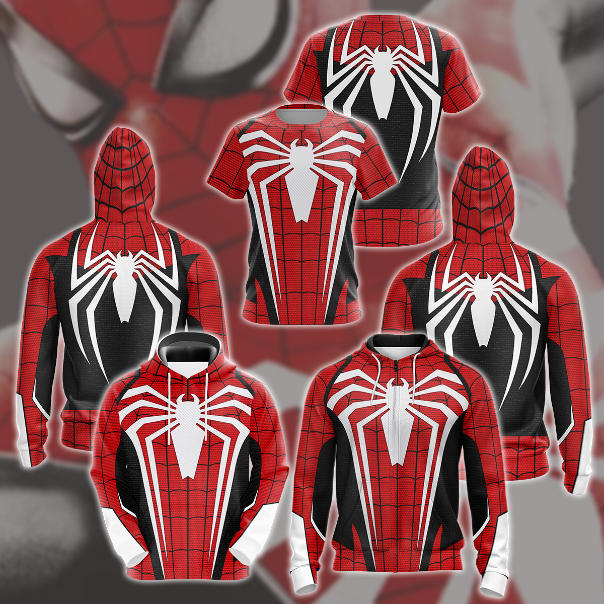 Spider-Man 2 Peter Parker Advanced Suit 2.0 Red & Black Cosplay Video Game All Over Printed T-shirt Tank Top Zip Hoodie Pullover Hoodie Hawaiian Shirt Beach Shorts Joggers