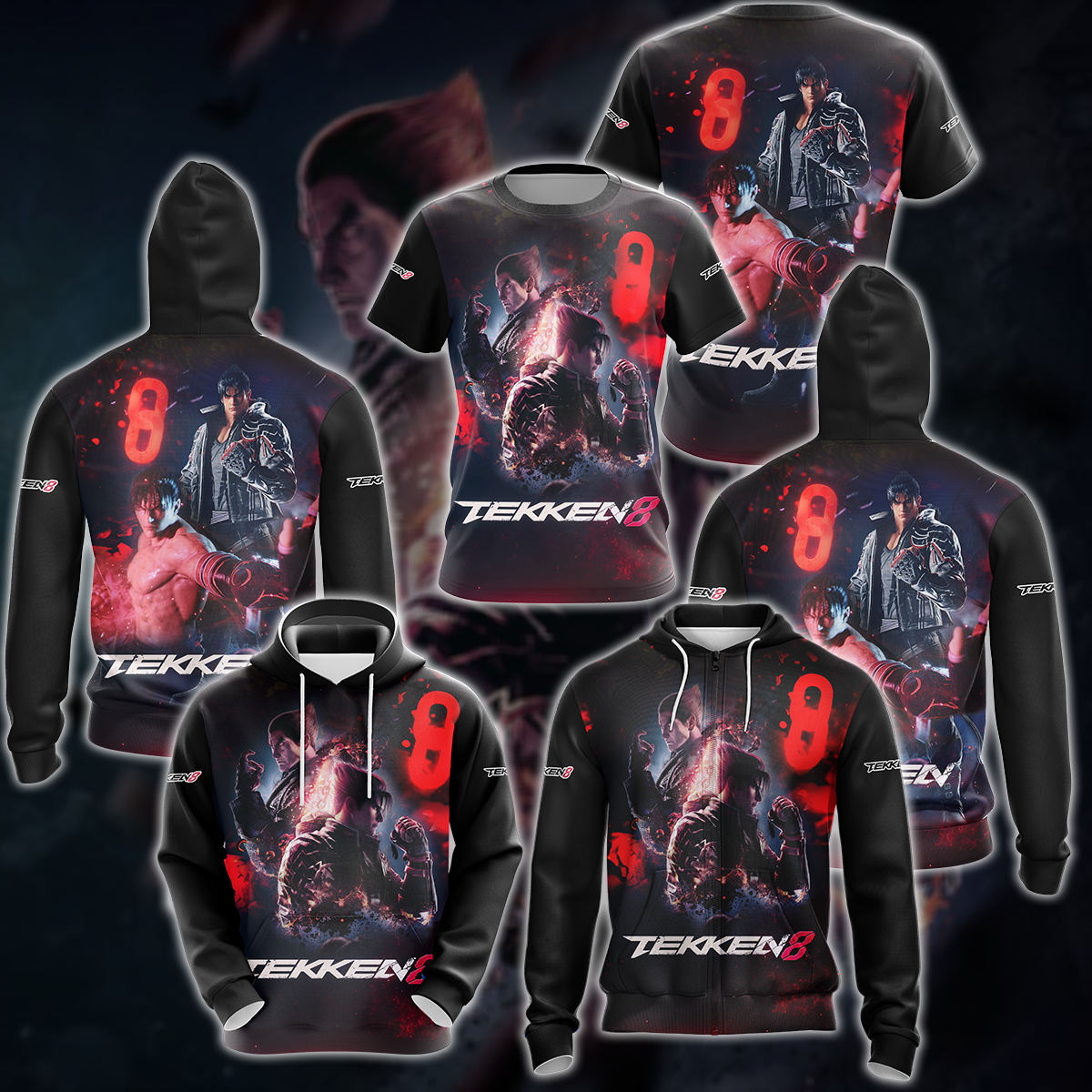 Tekken 8 Video Game 3D All Over Printed T-shirt Tank Top Zip Hoodie Pullover Hoodie Hawaiian Shirt Beach Shorts Jogger