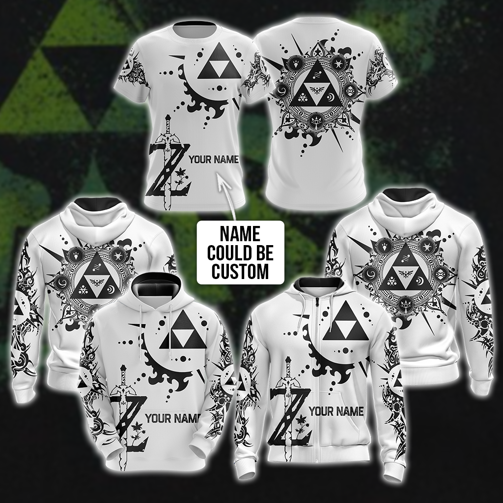 Personalized The legend of Zelda All Over Print T-shirt Zip Hoodie Pullover Hoodie