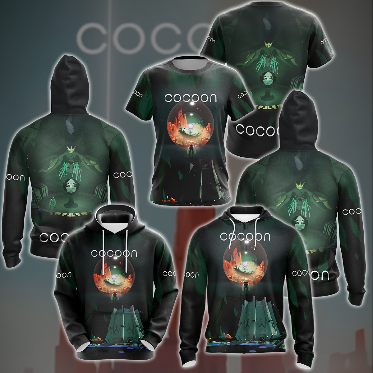 COCOON Video Game All Over Printed T-shirt Tank Top Zip Hoodie Pullover Hoodie Hawaiian Shirt Beach Shorts Joggers