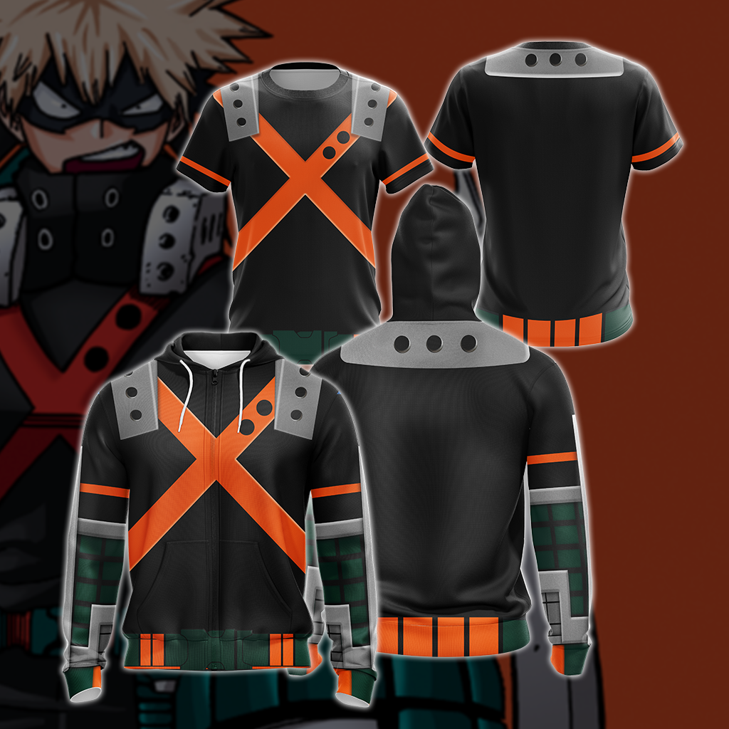 My hero Academia Bakugo 3D T-shirt Zip Hoodie Pullover Hoodie