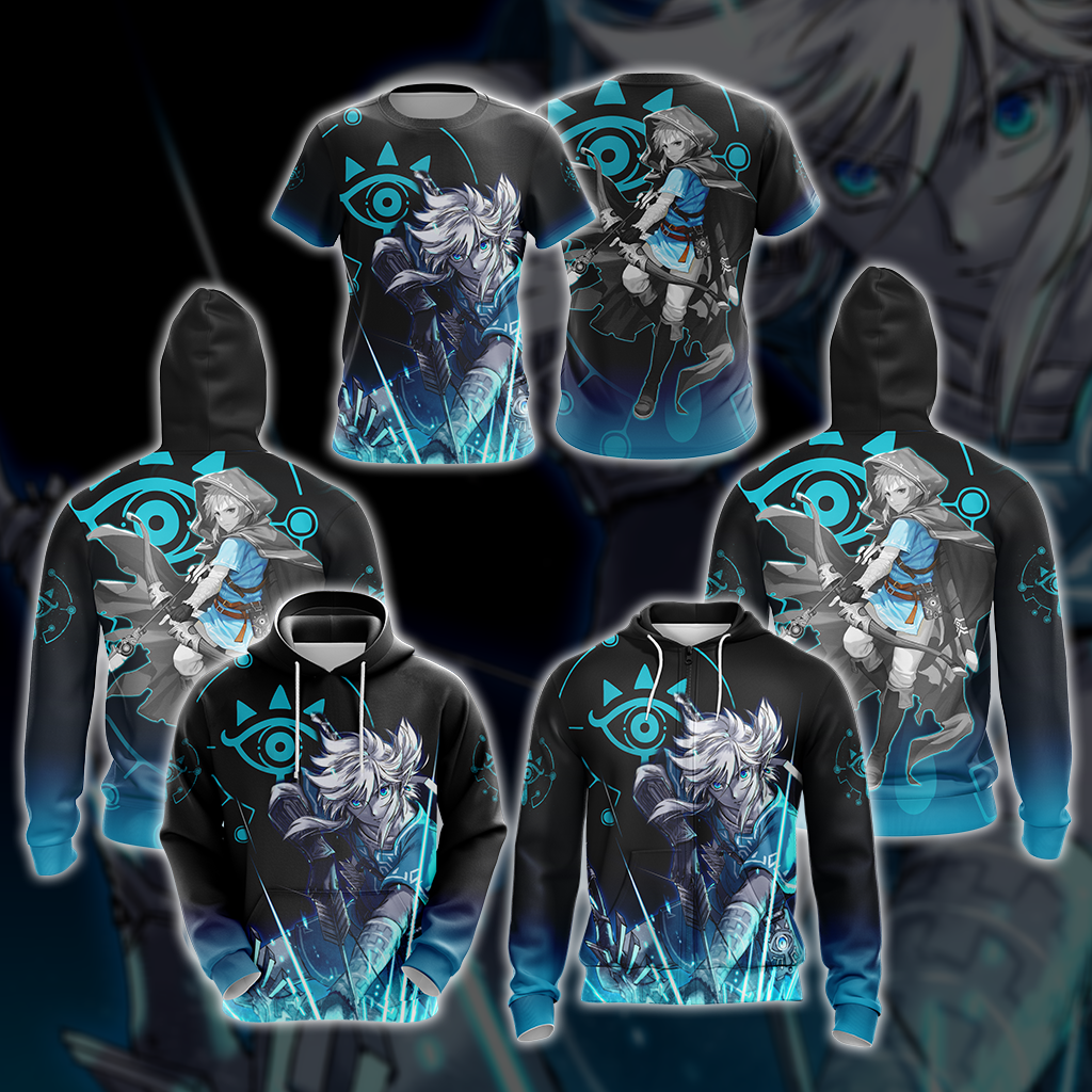 Link The Legend of Zelda All Over Print T-shirt Zip Hoodie Pullover Hoodie