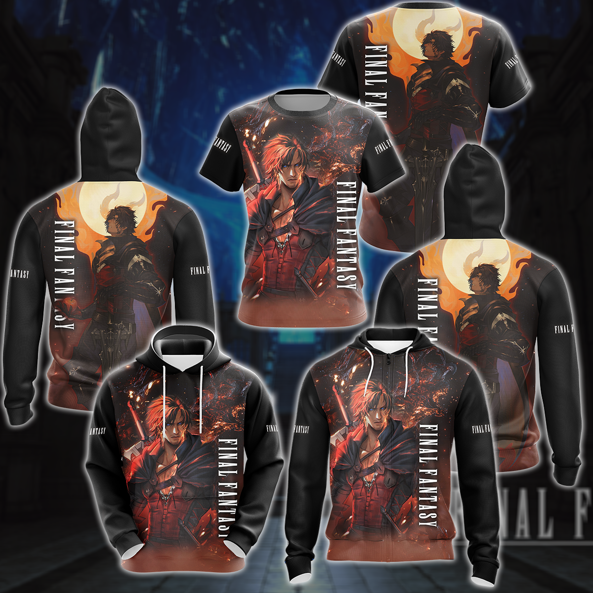 Final Fantasy XVI Video Game All-Over T-shirt Hoodie Tank Top Hawaiian Shirt Beach Shorts Joggers