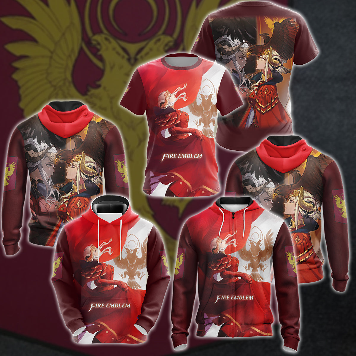 Fire Emblem Edelgard Video Game 3D All Over Printed T-shirt Tank Top Zip Hoodie Pullover Hoodie Hawaiian Shirt Beach Shorts Jogger