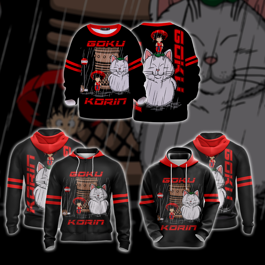 Dragon Ball Goku and Korin in My Neighbor Totoro Unisex Zip Up Hoodie