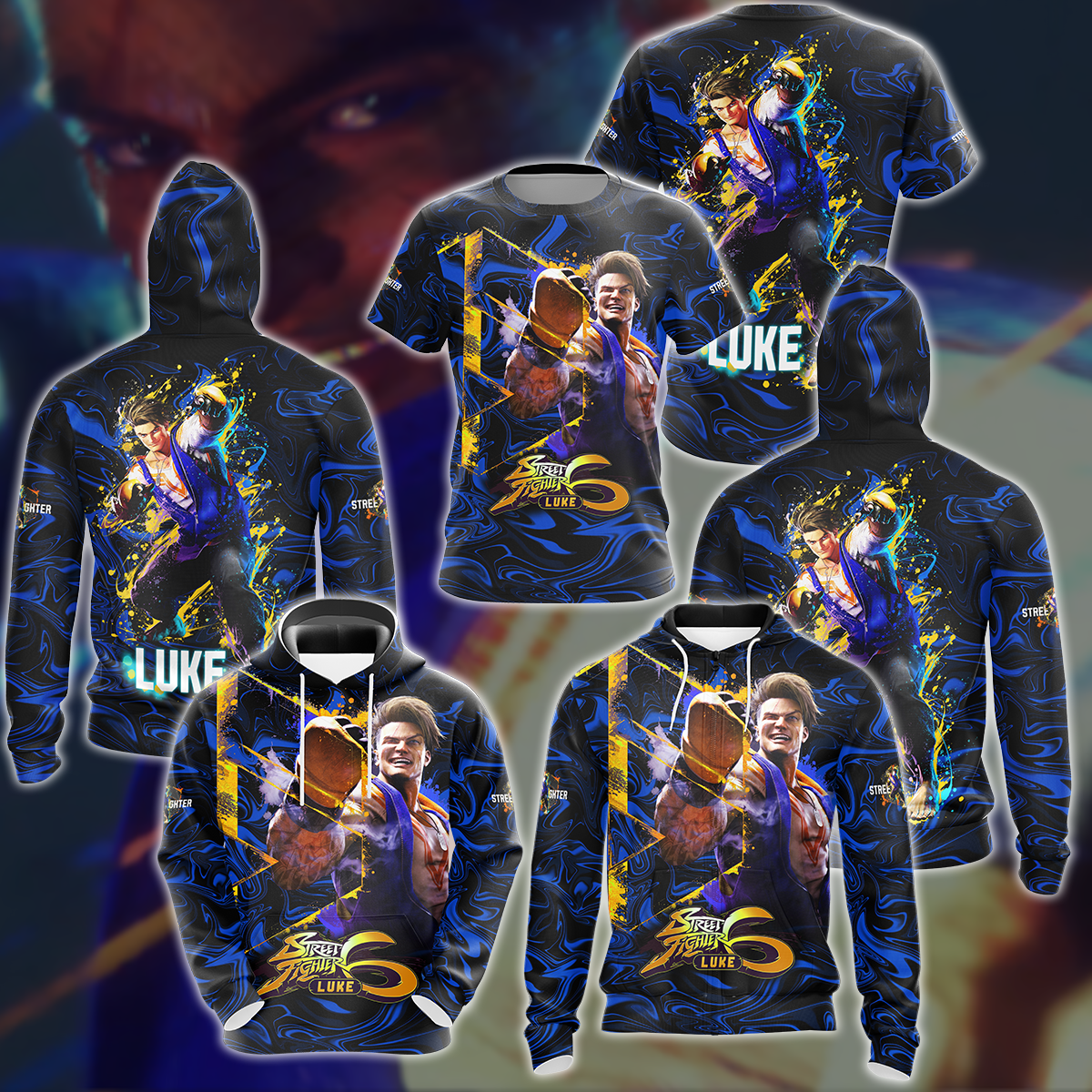 Street Fighter 6 Luke Video Game 3D All Over Printed T-shirt Tank Top Zip Hoodie Pullover Hoodie Hawaiian Shirt Beach Shorts Jogger