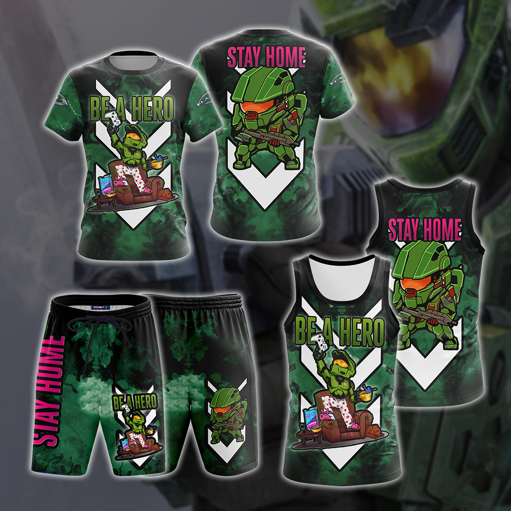 Halo: Combat Evolved - Be a hero. Stay home Beach Shorts