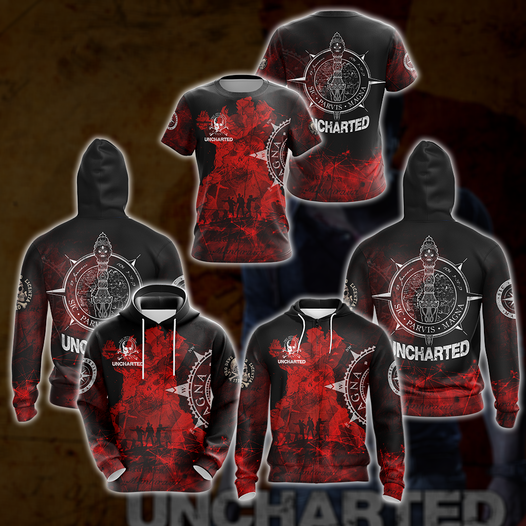Uncharted All Over Print T-shirt Tank Top Zip Hoodie Pullover Hoodie Hawaiian Shirt