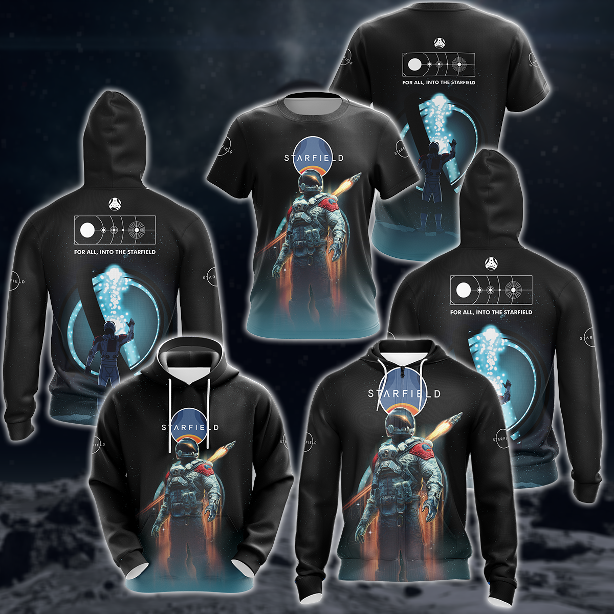 Starfield Video Game 3D All Over Printed T-shirt Tank Top Zip Hoodie Pullover Hoodie Hawaiian Shirt Beach Shorts Joggers