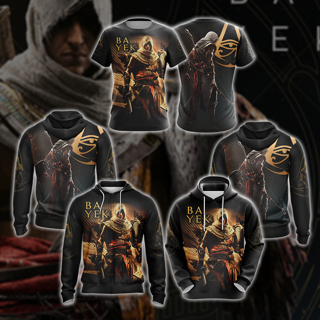 Assassin’s Creed Origins Logo with Bayek Unisex 3D T-shirt