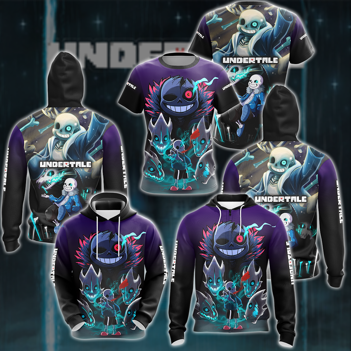 Undertale Video Game 3D All Over Printed T-shirt Tank Top Zip Hoodie Pullover Hoodie Hawaiian Shirt Beach Shorts Joggers