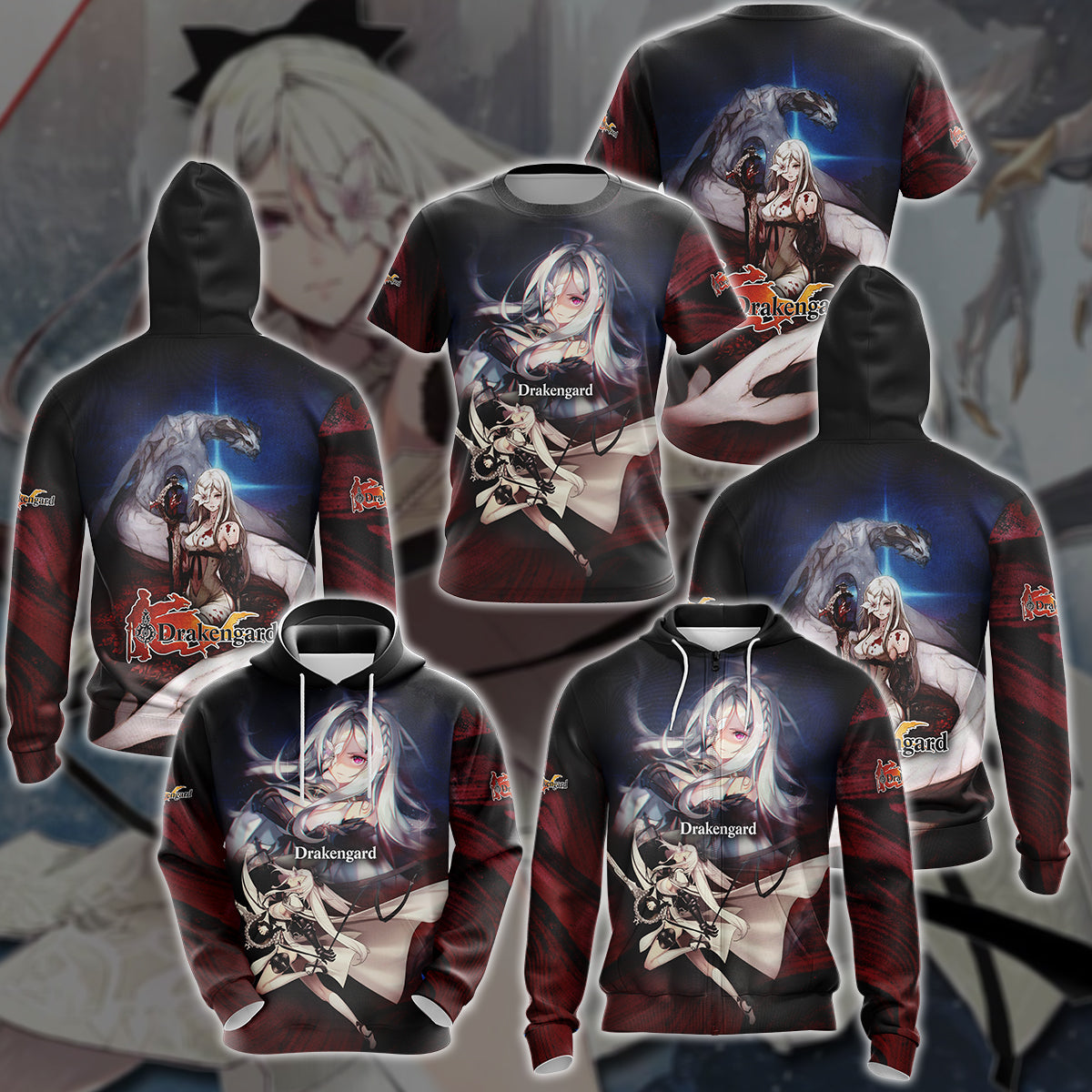 Drakengard Zero Video Game 3D All Over Printed T-shirt Tank Top Zip Hoodie Pullover Hoodie Hawaiian Shirt Beach Shorts Jogger