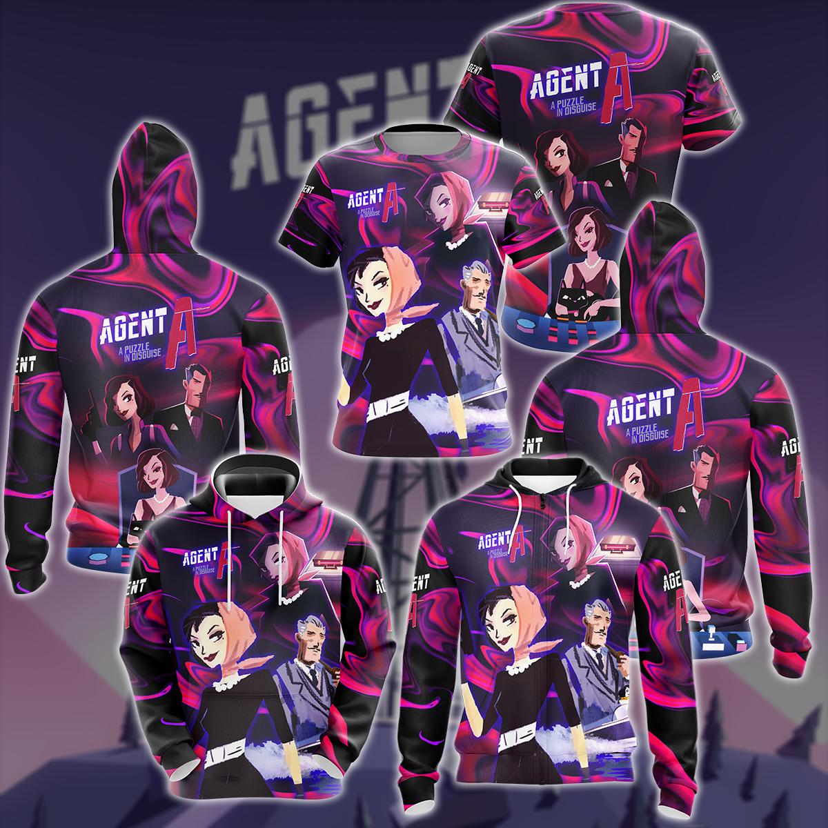 Agent A: Puzzle in disguise Video Game All-Over T-shirt Hoodie Tank Top Hawaiian Shirt Beach Shorts Joggers