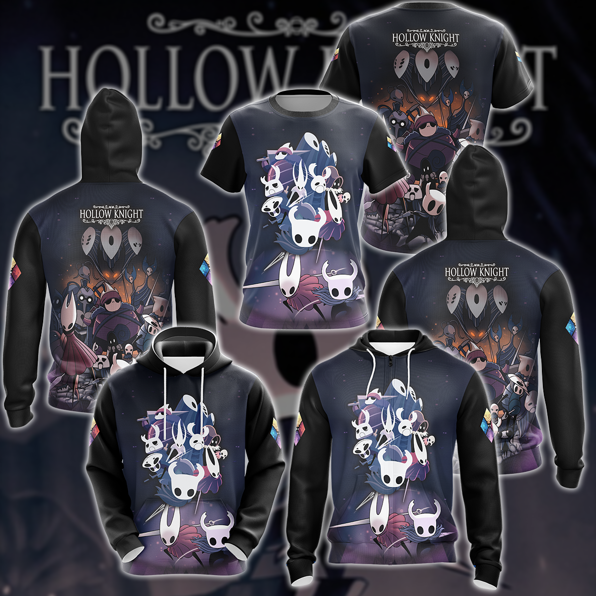 Hollow Knight Video Game 3D All Over Printed T-shirt Tank Top Zip Hoodie Pullover Hoodie Hawaiian Shirt Beach Shorts Joggers