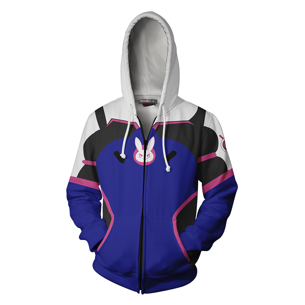 Overwatch D.Va Cosplay Zip Up Hoodie Jacket
