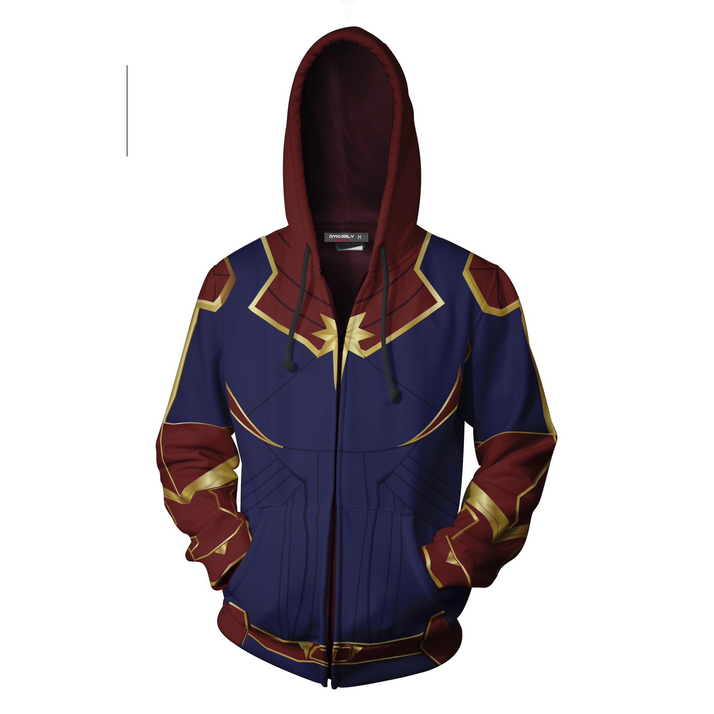 Captain Marvel Cosplay Zip Up Hoodie Jacket