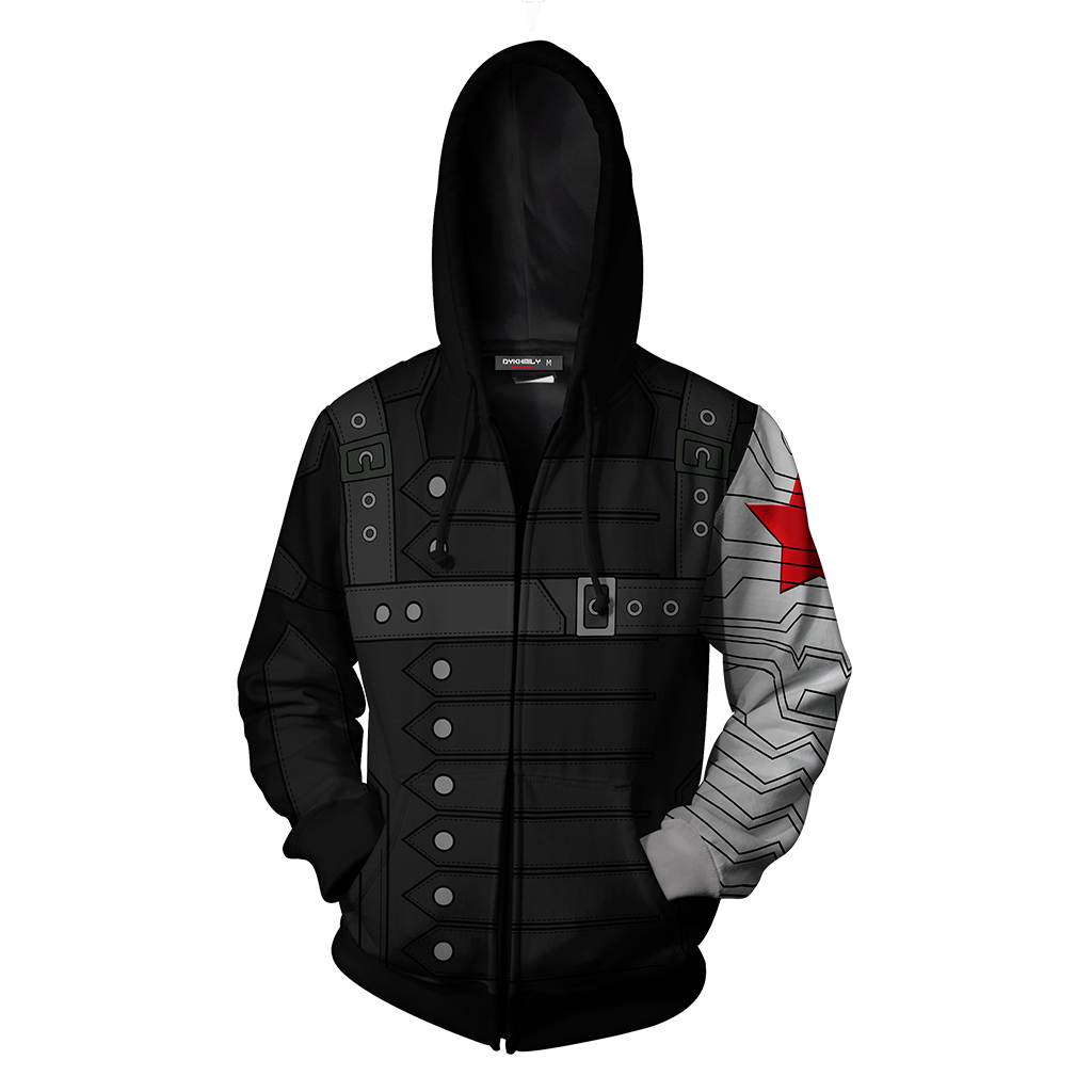 Winter Soldier (Bucky Barnes) Cosplay Zip Up Hoodie Jacket