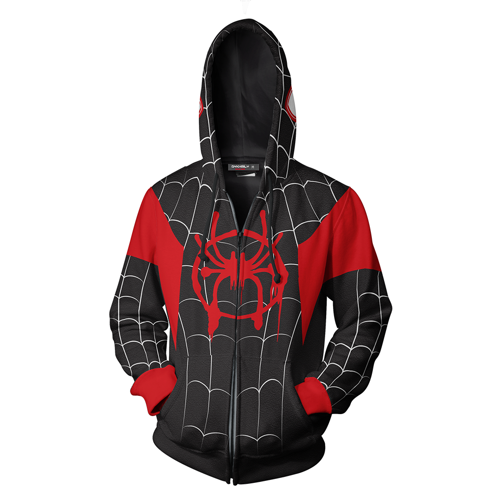 Spider-Man: Into the Spider-Verse Miles Morales New Cosplay Zip Up Hoodie Jacket