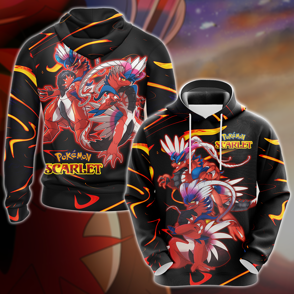 Pokemon Scarlet Video Game 3D All Over Print T-shirt Tank Top Zip Hoodie Pullover Hoodie Hawaiian Shirt Beach Shorts Jogger Hoodie S