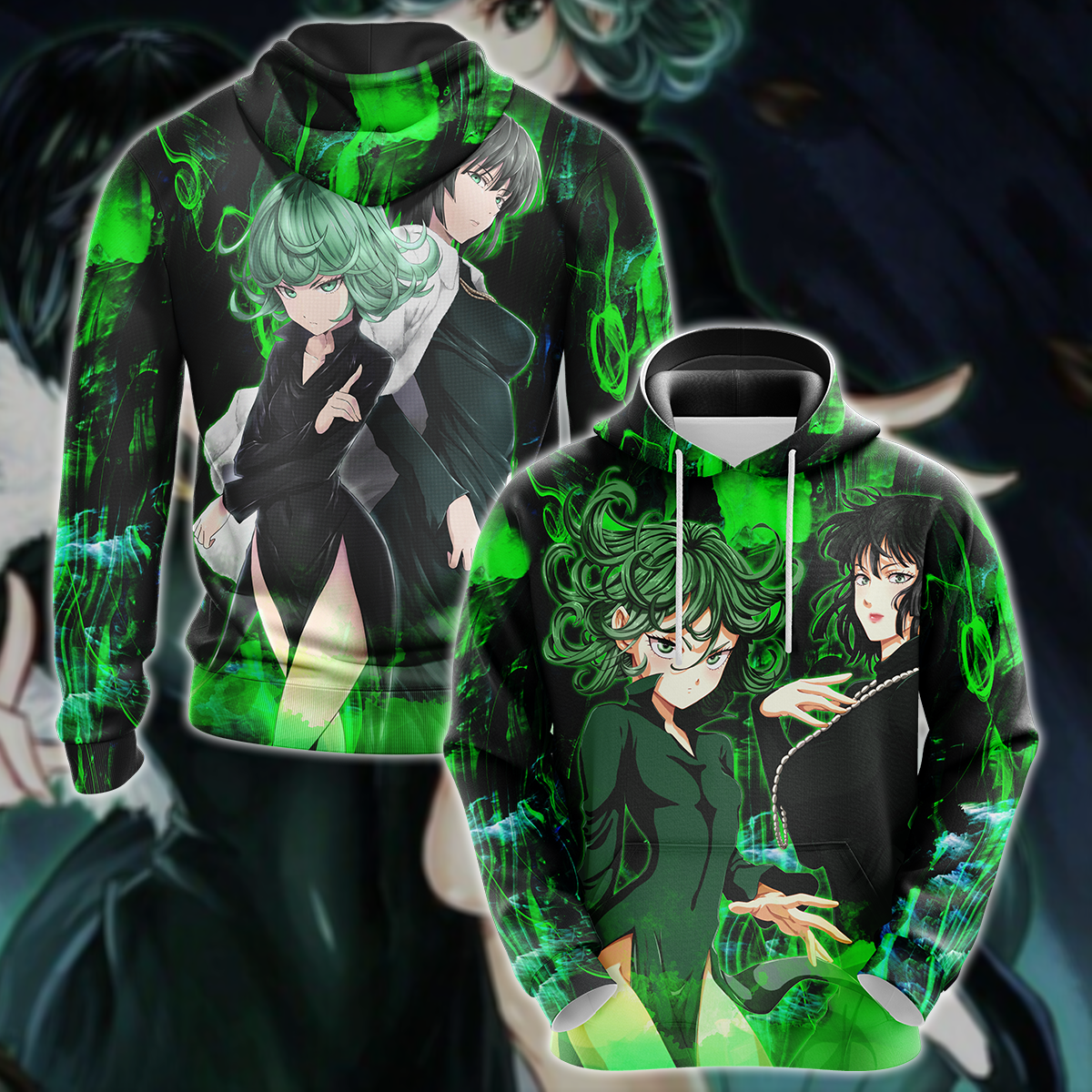 One Punch Man Tatsumaki & Fubuki 3D All Over Print T-shirt Tank Top Zip Hoodie Pullover Hoodie Hawaiian Shirt Beach Shorts Jogger Hoodie S