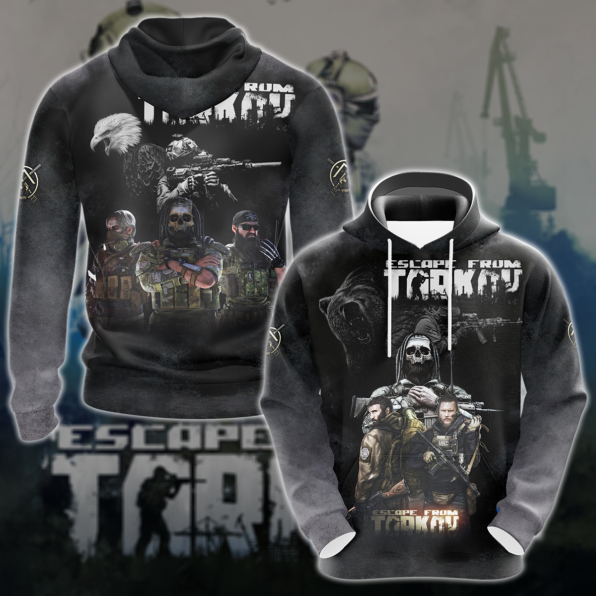 Escape From Tarkov Video Game 3D All Over Printed T-shirt Tank Top Zip Hoodie Pullover Hoodie Hawaiian Shirt Beach Shorts Jogger Hoodie S